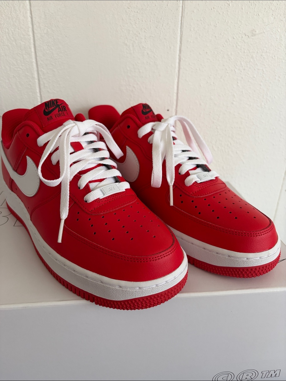 Nike Air Force 1 Low - Red with White Swoosh w/box